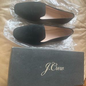 Jcrew new in box black suede smoking slippers